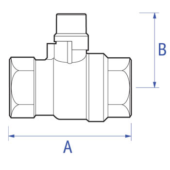 DZR Brass full bore ball valve with lockshield. Female ends, PN25 dimensions