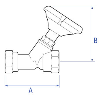 DZR Double regulating valve (DRV) ISO 228 parallel thread, with regulation and isolation functions dimensions