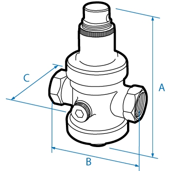 Pressure reducing valve FxF ISO228 parallel thread dimensions