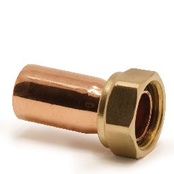 Tap connector, male end for insertion into fitting x BSP union nut. Spigot and washer joint