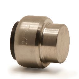 Stop end, push-fit end for use on stainless steel tube