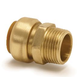 Straight male connector, push-fit x BSP taper male thread