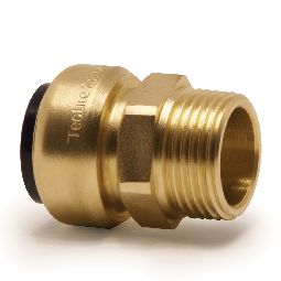 Straight male connector, push-fit x BSP taper male thread