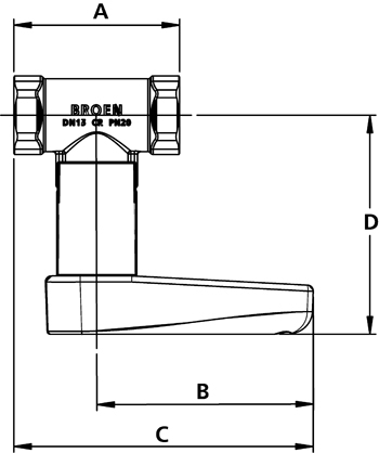  Venturi DZR double regulating valve (DRV). ISO7/1 parallel thread dimensions