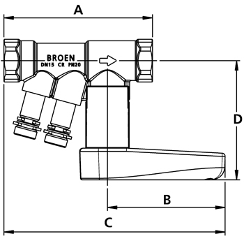  Venturi DZR commissioning valve (FODRV). ISO 7/1 parallel threads dimensions