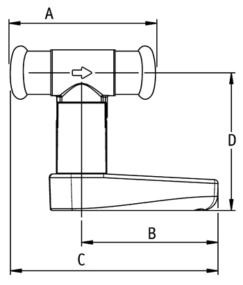  Venturi DZR double regulating valve (DRV). XPress ends for copper/carbon steel/stainless steel tube dimensions