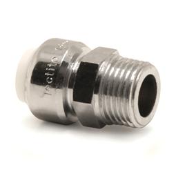 Straight male connector, push-fit x BSP taper male thread