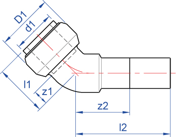 Obtuse street elbow push-fit x male end for insertion into fitting dimensions