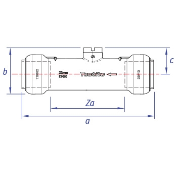 Double check valve, push-fit x push-fit dimensions