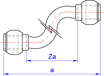 Flexible connector, push-fit x push-fit dimensions