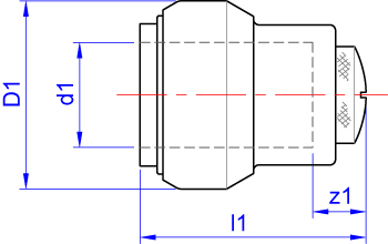 Air release stop end, push-fit x air release valve dimensions