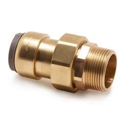 Straight male union connector, push-fit x BSP taper male thread