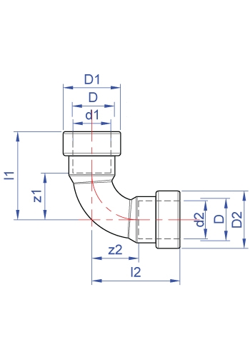 Elbow push-fit x push-fit dimensions