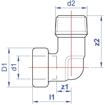 Male elbow push-fit x BSP taper male thread dimensions