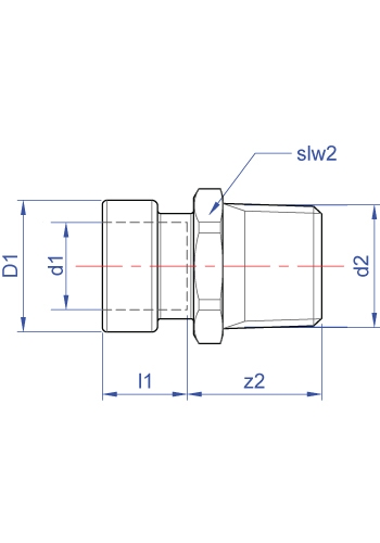 Straight male connector push-fit x BSP taper male thread dimensions