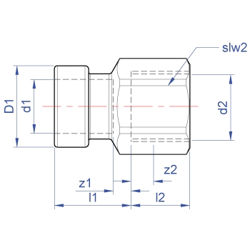 Straight female connector push-fit x BSP parallel female thread dimensions