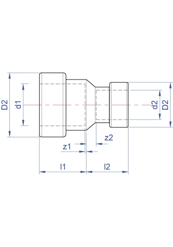 Reducing coupling push-fit x push-fit dimensions