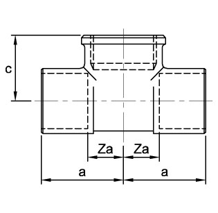 Female tee, copper ends x BSP parallel female branch dimensions