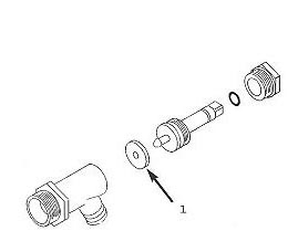 Draincock type B, male taper thread to BS 21 spares diagram